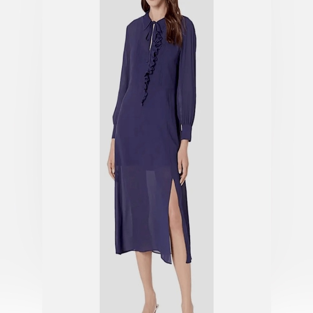 NWT Ted Baker Long Sleeve Midi Dress in Navy Size 1 or US/XS